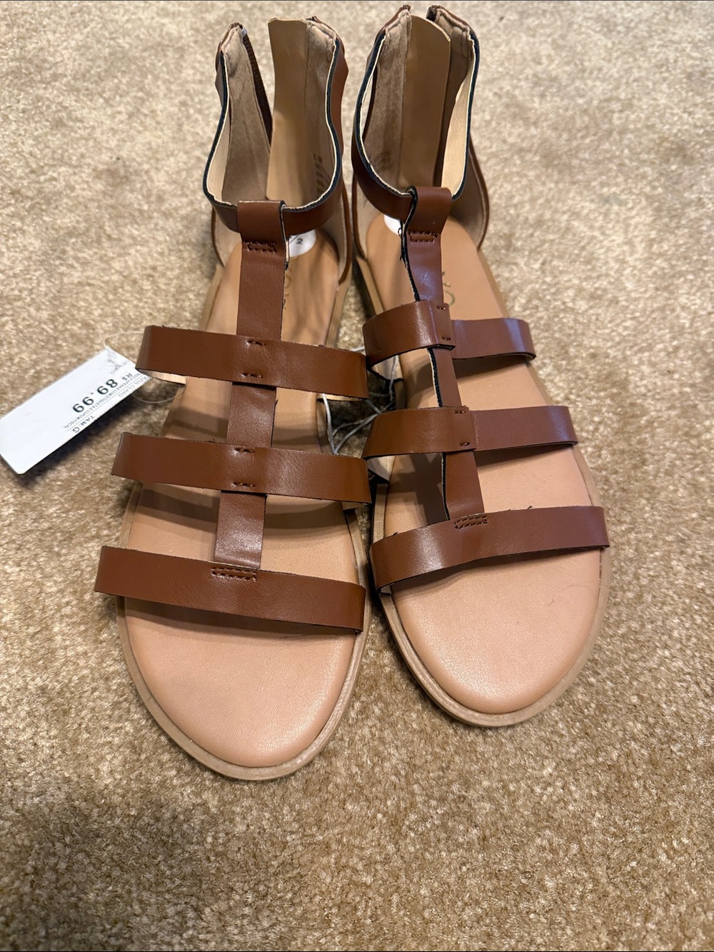 Brown/Tan NWT Multi-Strap Gladiator Sandals